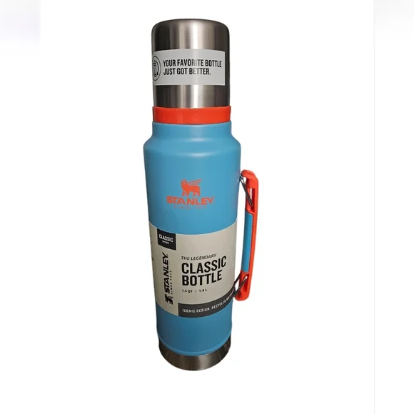 Stanley Classic Legendary Bottle | 1.5 QT Blue & Orange NEW - Picture 1 of 5